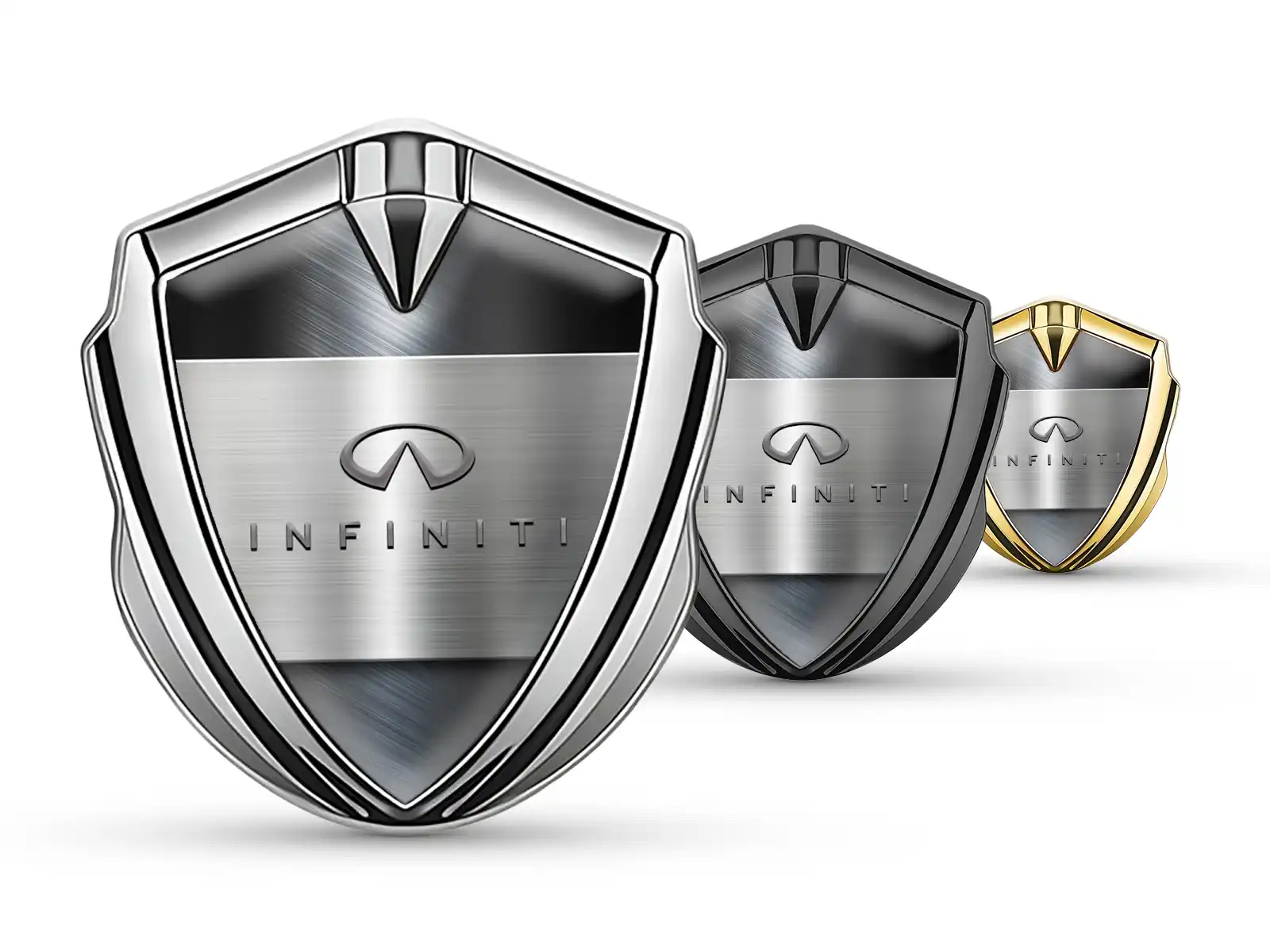 Infiniti Metal Abovedado Emblema Maestra Estilo Inox Base